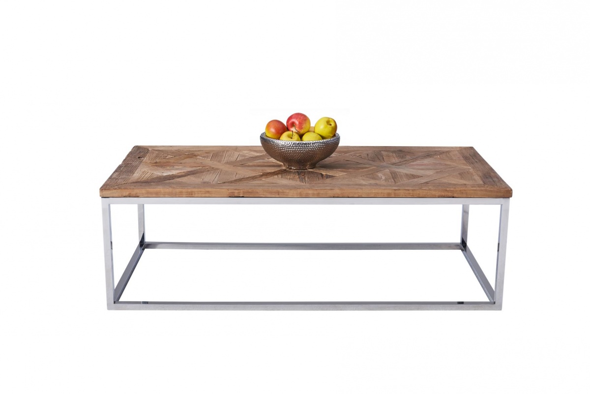 Couchtisch PURE Edelstahl Recycling Holz massiv Design Wohnzimmertisch